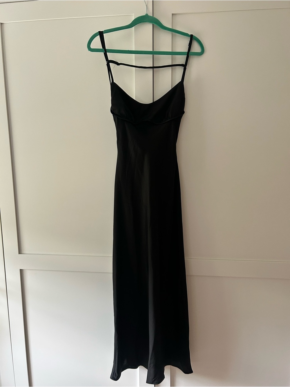 Black Slip Maxi Dress with Spaghetti Straps